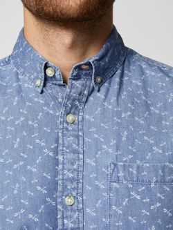 Chemise en jean à micro-motif libellule Produkt Light Blue Den