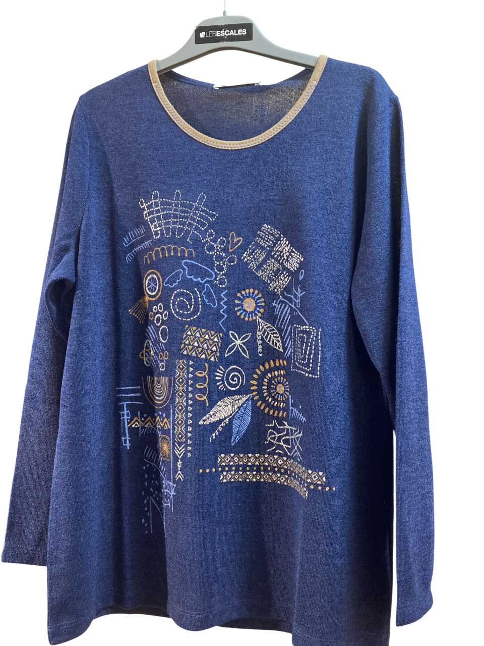 Camisela m/l con dibujos tricolor Bagoraz Navy