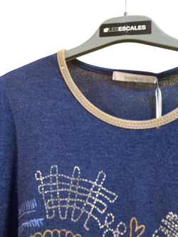 Camisela m/l con dibujos tricolor Bagoraz Navy