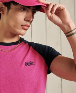 Camiseta básica combinada 2 colores Superdry Magenta
