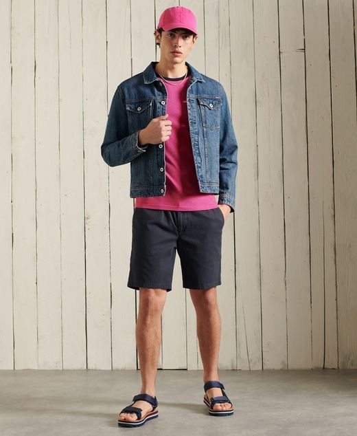 Camiseta básica combinada 2 colores Superdry Magenta