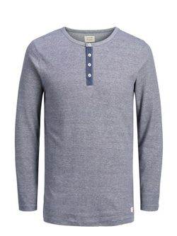 Camiseta básica con 3 botones Jack & Jones Mood Indigo