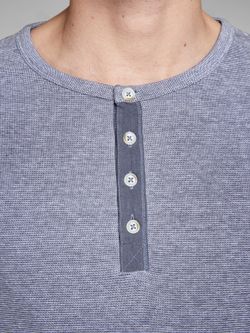 Camiseta básica con 3 botones Jack & Jones Mood Indigo
