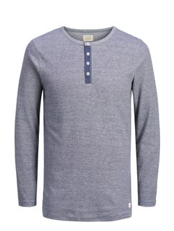 Camiseta básica con 3 botones Jack & Jones Mood Indigo