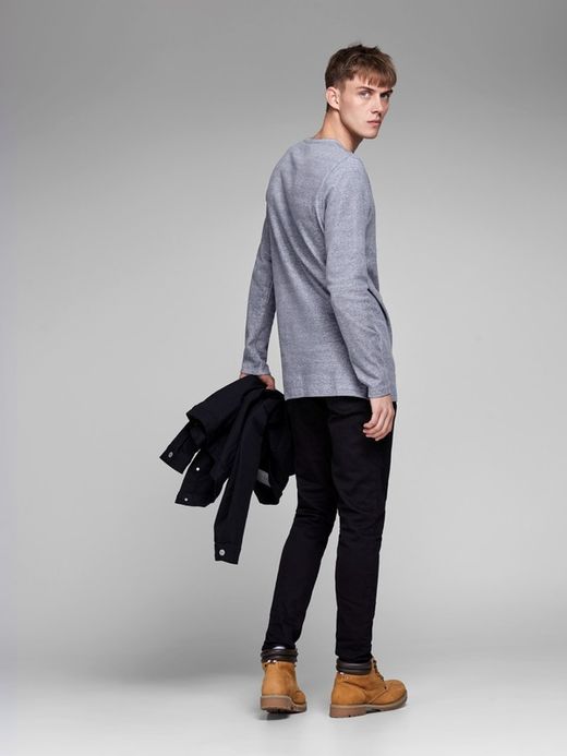 Camiseta básica con 3 botones Jack & Jones Mood Indigo