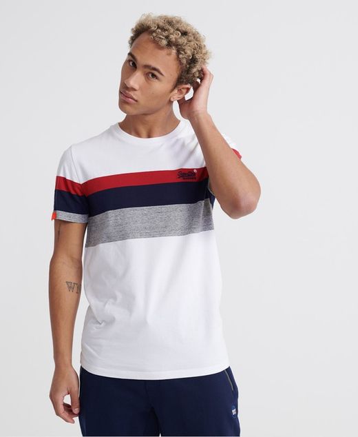 Camiseta básica con banda tricolor Superdry Optic