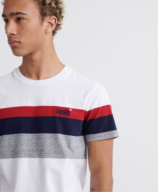 Camiseta básica con banda tricolor Superdry Optic