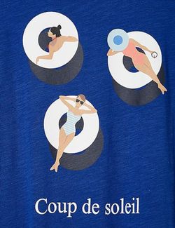 Camiseta básica com estampa float Only Mazarine Blue