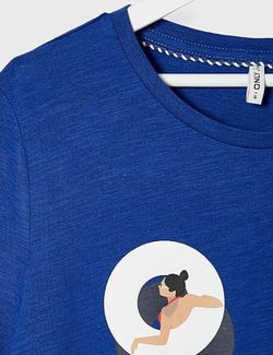 Camiseta básica com estampa float Only Mazarine Blue