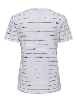 Camiseta básica con rayas marineras Only Bright White Striped