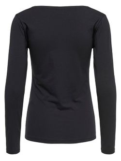 Jacqueline De Yong Schwarzes Basic T-Shirt mit U-Ausschnitt