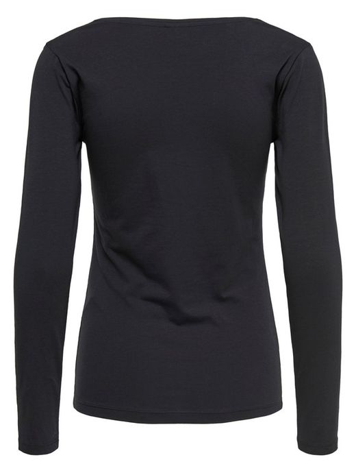 Jacqueline De Yong Schwarzes Basic T-Shirt mit U-Ausschnitt