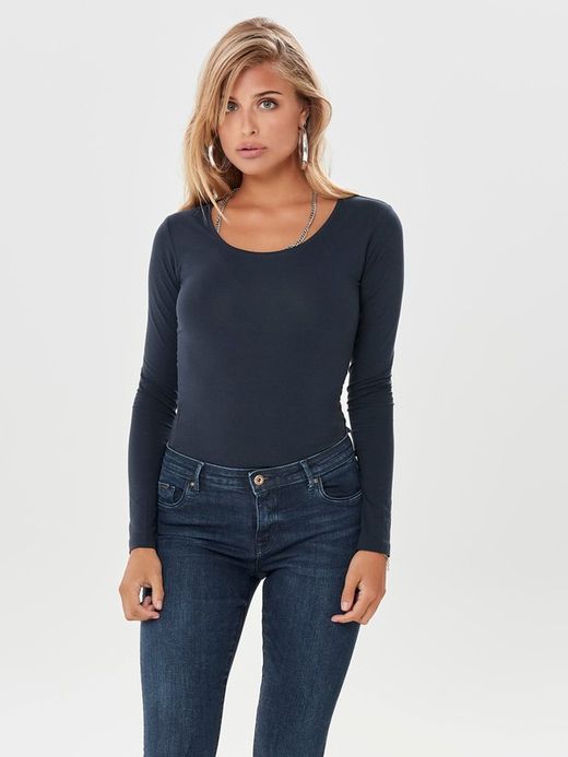 Jacqueline De Yong Sky Captain Basic Scoop Neck T-Shirt