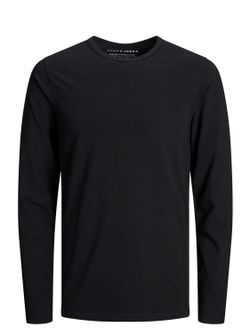 Camiseta básica elástica lisa Jack & Jones Black