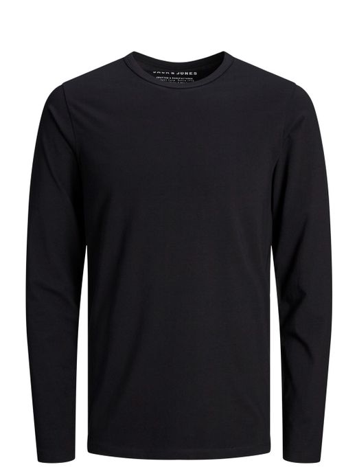 Camiseta básica elástica lisa Jack & Jones Black