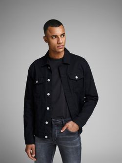 Camiseta básica elástica lisa Jack & Jones Black