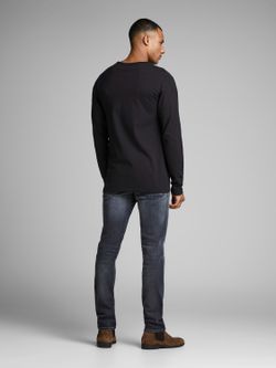 Camiseta básica elástica lisa Jack & Jones Black