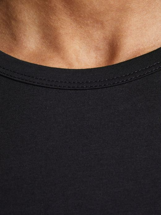 Camiseta básica elástica lisa Jack & Jones Black
