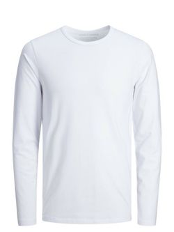 Jack & Jones White Plain Stretch Basic T-Shirt