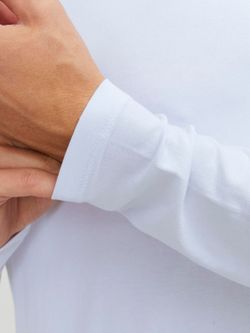 Jack & Jones White Plain Stretch Basic T-Shirt