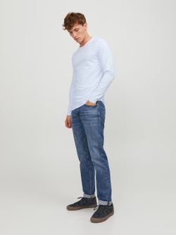 Jack & Jones White Plain Stretch Basic T-Shirt