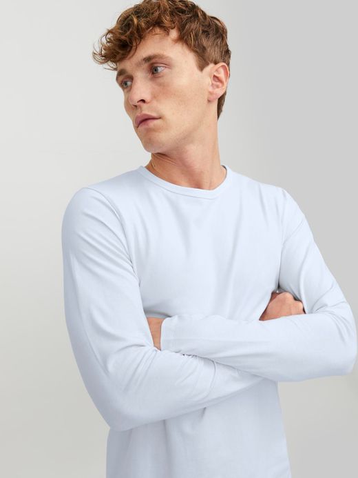 Jack & Jones White Plain Stretch Basic T-Shirt