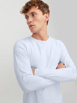 Jack & Jones White Plain Stretch Basic T-Shirt