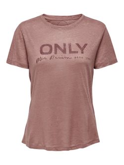 T-shirt basique chiné avec logo Only Burlwood