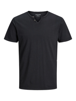 Camiseta básica lisa con cuello abierto Jack & Jones Black