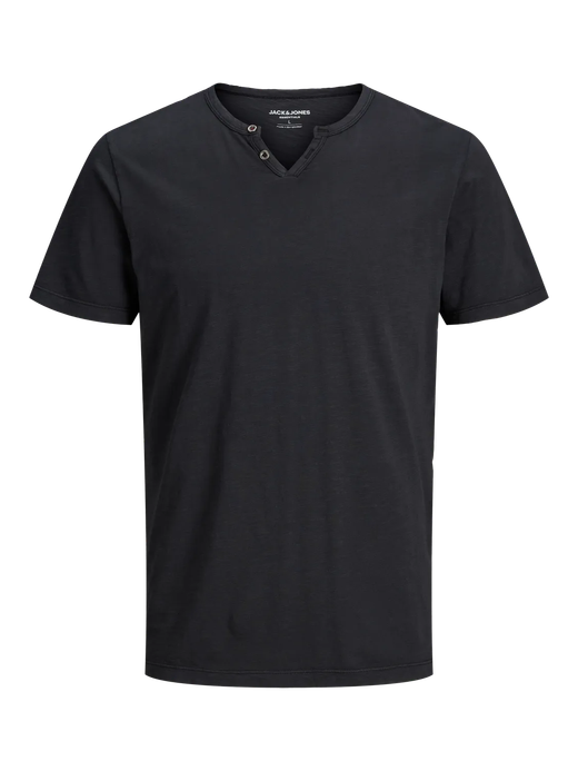 Camiseta básica lisa con cuello abierto Jack & Jones Black