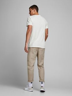 Camiseta básica lisa con cuello abierto Jack & Jones Cloud Dancer