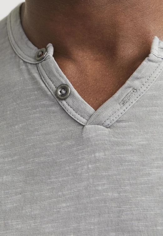 Camiseta básica lisa con cuello abierto Jack & Jones Grey