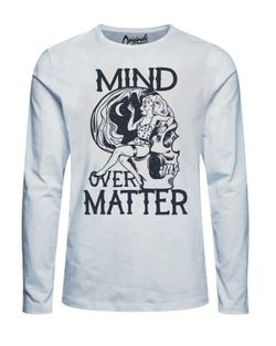 Camiseta básica de manga larga con dibujo Jack & Jones Cloud Dancer