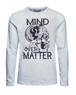 Camiseta básica de manga larga con dibujo Jack & Jones Cloud Dancer