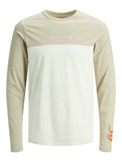 Camiseta combinada con print branding Jack & Jones Silver Birch