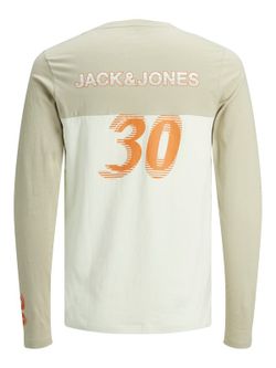 Camiseta combinada con print branding Jack & Jones Silver Birch