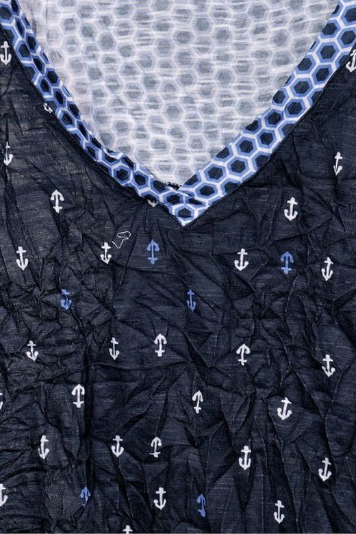 Camiseta con arrugado y dibujos marineros Street One Deep Blue