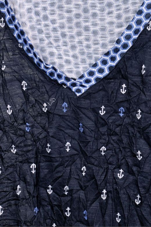 Camiseta con arrugado y dibujos marineros Street One Deep Blue