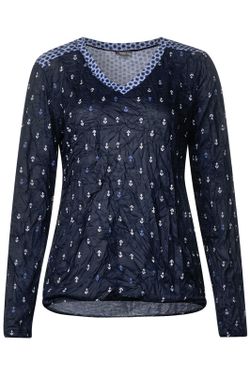 Camiseta con arrugado y dibujos marineros Street One Deep Blue