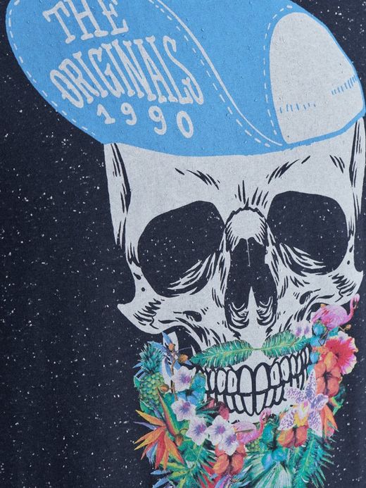 T-Shirt girocollo di Heather Total Skull di Jack & Jones
