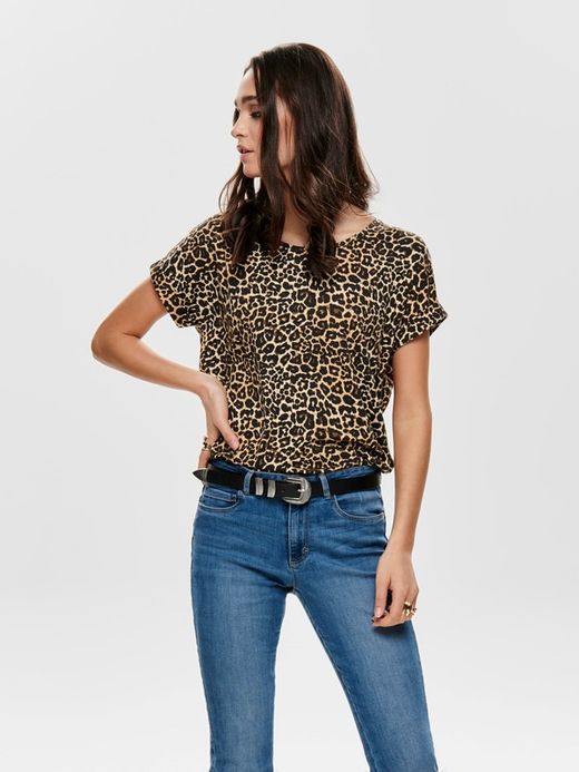 Only Black leopard print T-shirt