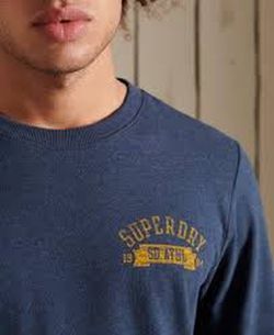 Camiseta con letras branding vintage Superdry Blue