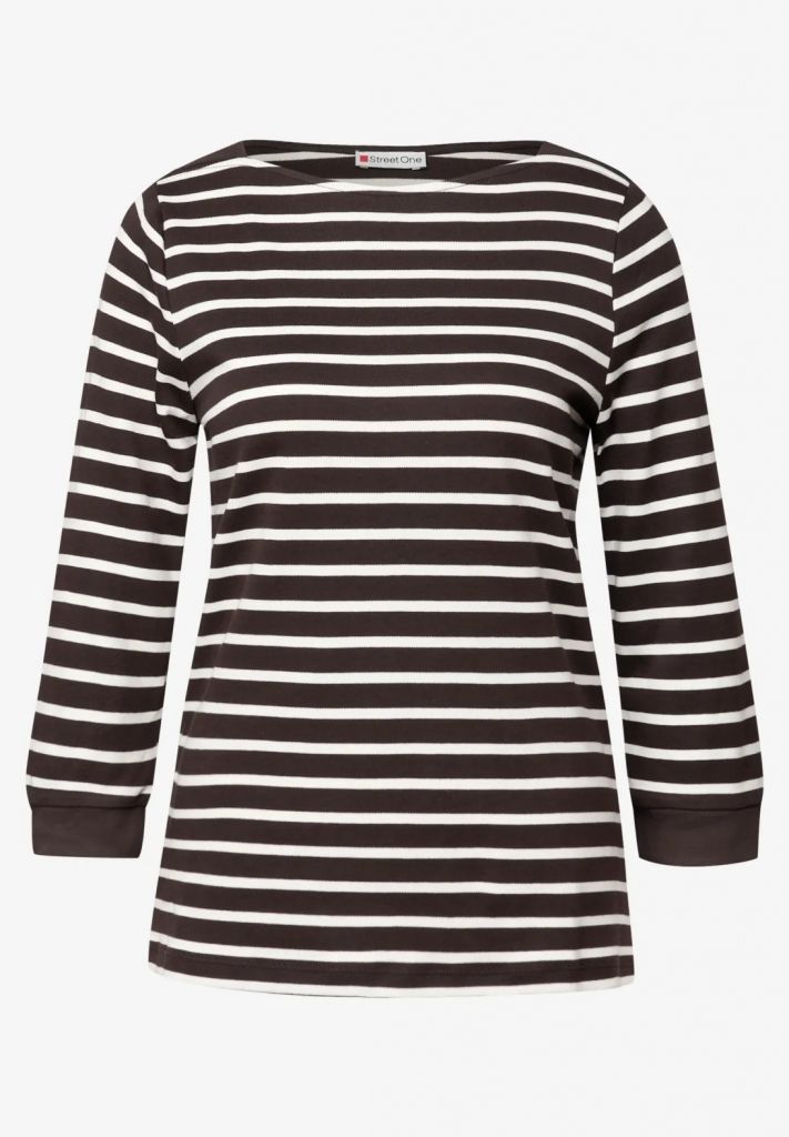 Camiseta con manga 3/4 con rayas horizontales Street One Deep Roast 32