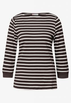 Camiseta con manga 3/4 con rayas horizontales Street One Deep Roast
