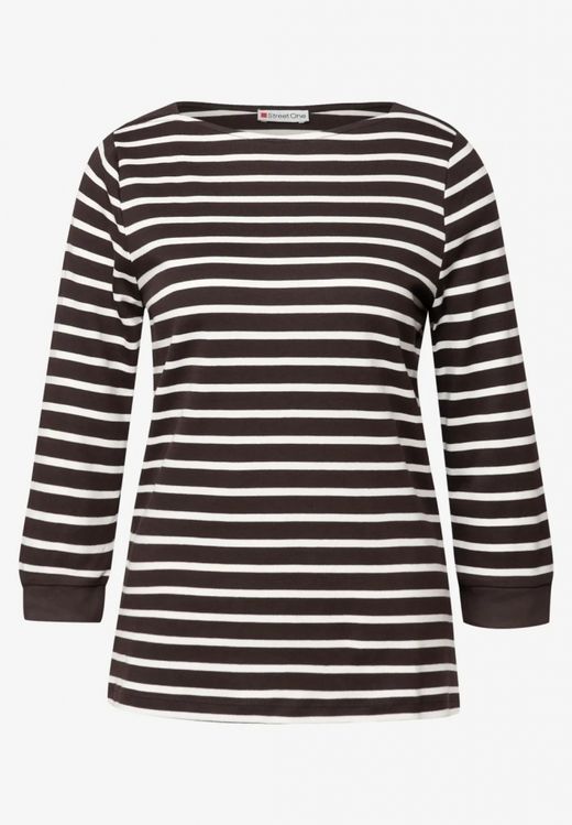 Camiseta con manga 3/4 con rayas horizontales Street One Deep Roast