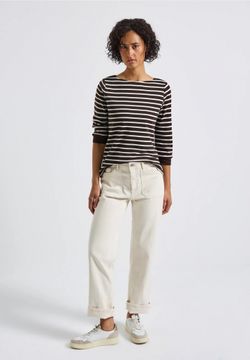 Camiseta con manga 3/4 con rayas horizontales Street One Deep Roast