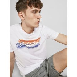 Camiseta con print branding desgastado Jack & Jones White