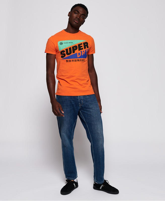 Camiseta com estampa de branding superdry Drift Orange — Pep Serra street  wear