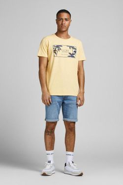 Camiseta con print branding & hojas palmera engomado Jack & Jones Sahara Sun