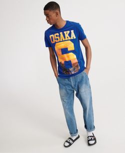 T-shirt con stampa Osaka 6 Superdry Mazarine Blue